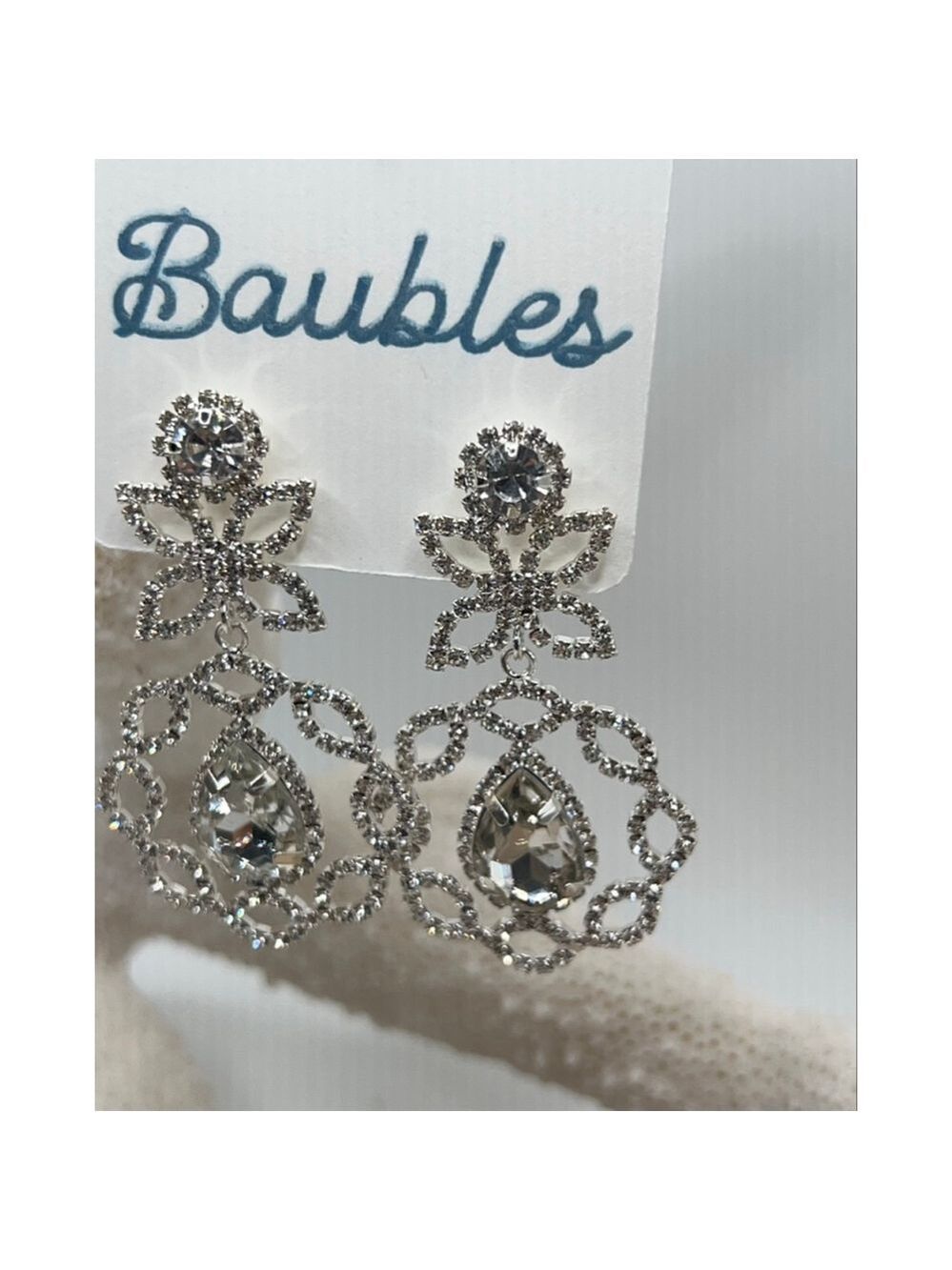 Baubles Fleur Dangle Earrings Silver